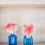 Váza modrá hranatá - půjčovna