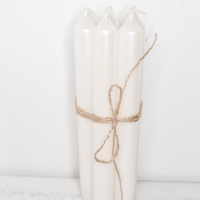Dekorační svíčka bílá - s leskem - půjčovna